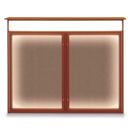 United Visual Products Open Faced Traditional Rounded Corkboard UV645ARC-SATIN-DRKSPR
